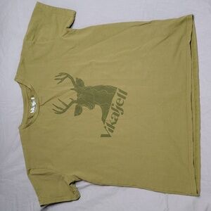Vikafjell Graphic Tee Shirt Size‎ XL Olive Green Buck Logo Norway